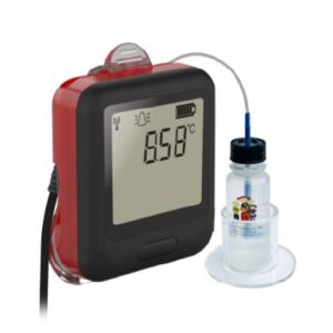 Refrigerator / Freezer Temperature Data Logger with Alarm Fahrenheit / Celsius -40 degree to +257 degreeF (-40 degree to +125 degreeC) Thermistor Probe Wall Mount Battery Operated