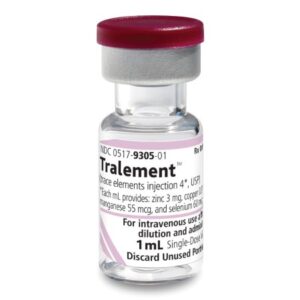 Tralement Zinc / Copper / Manganese / Selenium 3 mg – 0.3 mg – 55 mcg – 60 mcg / mL Injection 1 mL