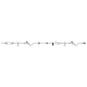 IV Pump Set Infusomat Space Pump 2 Ports 15 Drops / mL Drip Rate Without Filter 120 Inch Tubing Solution