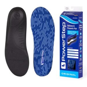 Insole Powerstep Original Shoe Full Length EVA / Polyester / Polypropylene / VCT Foam Female 11 to 11-1/2 / Male 9 to 9-1/2 Black / Blue
