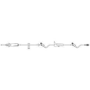 Primary IV Administration Set SafeDay Gravity 2 Ports 60 Drops / mL Drip Rate Without Filter 105 Inch Tubing Solution