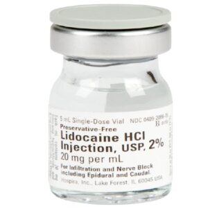 Lidocaine HCl 2%, 20 mg / mL Injection 5 mL