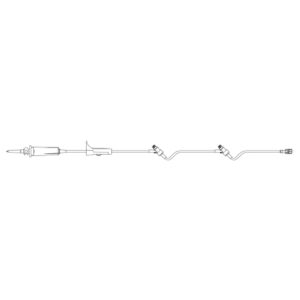 Primary IV Administration Set SafeDay Gravity 2 Ports 10 Drops / mL Drip Rate Without Filter 92 Inch Tubing Solution Flow Regulator