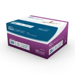 Standard Insulin Syringe with Needle AIMSCO 0.5 mL 1/2 Inch 28 Gauge NonSafety Ultra Thin Wall