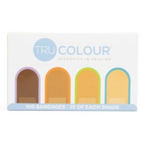 Adhesive Strip Tru-Colour 1 X 3 Inch Fabric Rectangle Beige / Olive / Brown / Dark Brown Sterile