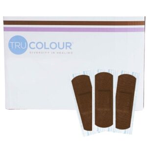 Adhesive Strip Tru-Colour 1 X 3 Inch Fabric Rectangle Dark Brown Sterile
