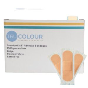 Adhesive Strip Tru-Colour 1 X 3 Inch Fabric Rectangle Beige Sterile