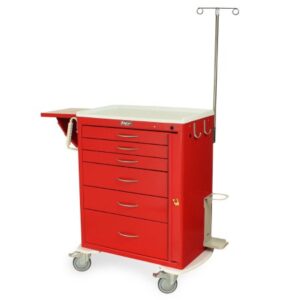 Emergency Crash Carft M-Series Tall Power Coated Steel 22 X 36-3/4 X 43-3/4 Inch (Cart Only) Red 3 X 3 Inch, 2 X 6 Inch, 1 X 9 Inch Drawers