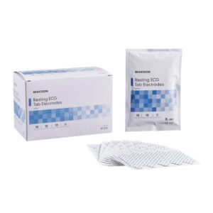 ECG Resting Electrode McKesson Tab Connector Conductive Adhesive Gel Adult Non-Radiolucent 10 per Pack
