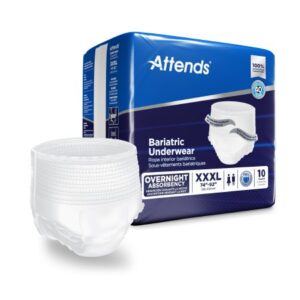 Unisex Adult Absorbent Underwear Attends Bariatric Pull On with Tear Away Seams 3X-Large Disposable Heavy Absorbency