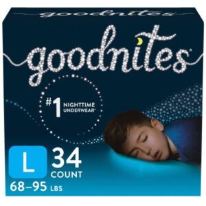 Male Youth Absorbent Underwear GoodNites Pull On with Tear Away Seams Large Disposable Heavy Absorbency