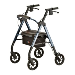 4 Wheel Rollator STAR 8 Deluxe HD Blue Adjustable Height / Folding Aluminum Frame
