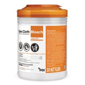 Surface Disinfectant Cleaner Sani-Cloth Bleach Premoistened Germicidal Manual Pull Wipe 160 Count Canister Bleach Scent NonSterile