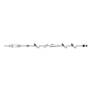 IV Pump Set Clearlink Pump 3 Ports 10 Drops / mL Drip Rate Without Filter 120 Inch Tubing Blood / Solution