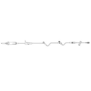 Primary IV Administration Set with Extension Set SafeDay Gravity 2 Ports 10 Drops / mL Drip Rate Without Filter 88 Inch Tubing Solution
