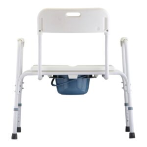 Commode Chair Nova Fixed Arms Steel Frame With Backrest 23 Inch Seat Width 450 lbs. Weight Capacity