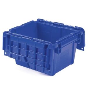 Storage Bin Dark Blue Plastic 12.6 X 19.6 X 23.9 Inch
