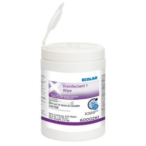 Surface Disinfectant Cleaner Ecolab Disinfectant 1 Bactericidal Manual Pull Wipe 220 Count Canister Sweet Scent NonSterile