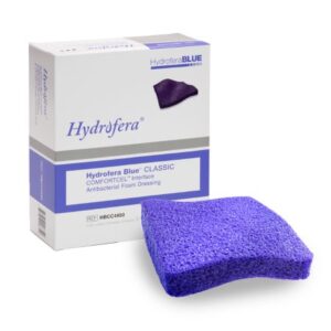 Antibacterial Foam Dressing Hydrofera BLUE ComfortCel 4 X 5 Inch Without Border Without Film Backing Nonadhesive Rectangle Sterile