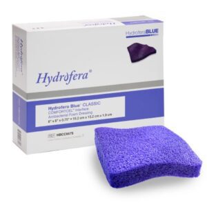 Antibacterial Foam Dressing Hydrofera BLUE ComfortCel 6 X 6 Inch Without Border Without Film Backing Nonadhesive Square Sterile