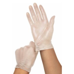 Exam Glove Large NonSterile Vinyl Standard Cuff Length Smooth Clear Not Rated