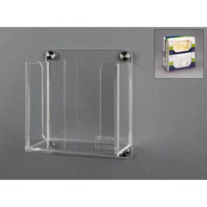 Double Mask Holder Poltex Wall Mount Acrylic Clear 7-1/2 X 7-3/4 X 4-1/2 INch Acrylic
