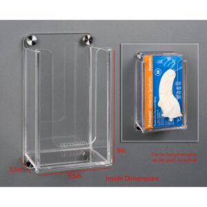 Glove Box Holder Poltex Wall Mount 1 Box of Gloves Clear 5-1/2 X 9 X 3-1/2 Inch Acrylic