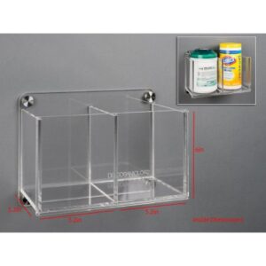 Wipe Tub Holder Poltex DECO Clear Acrylic 2 Wipe Canisters Wall Mount