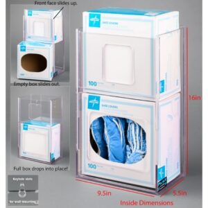 Shoe Cover Holder Poltex Wall Mount 2-Boxes of Shoe Covers Clear 16 X 5-1/2 X 9-1/2 Inch PETG