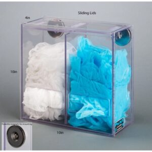 Bulk PPE Dispenser Poltex Magnet Mount Two Types of Bulk PPE Clear 10 X 4 X 10 Inch PETG