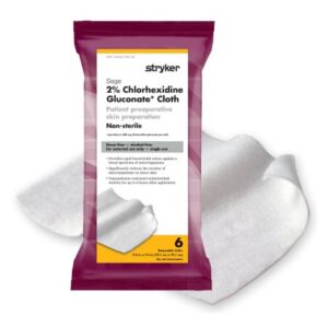 Skin Prep Wipe Sage 6 per Pack Soft Pack 2% Strength CHG (Chlorhexidine Gluconate) NonSterile