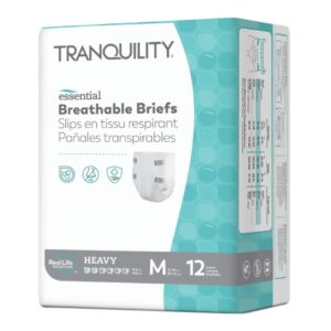 Unisex Adult Incontinence Brief Tranquility Essential Medium Disposable Heavy Absorbency