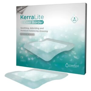 Hydrogel Wound Dressing KerraLite Cool Border Sheet 4 X 4 Inch Sterile