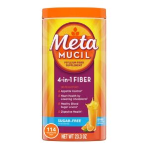 Fiber Supplement Metamucil Orange Flavor Powder 23.3 oz. 3.4 Gram Strength Psyllium Husk