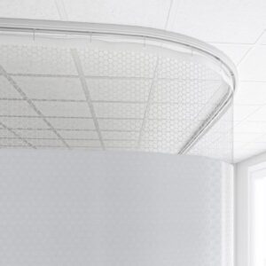 Antimicrobial Cubicle Curtain Oatmeal 20 Inch Mesh 72 X 80 Inch