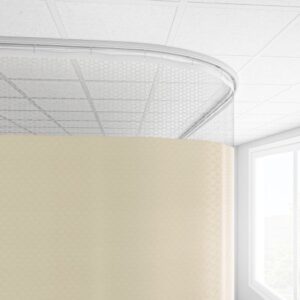Antimicrobial Cubicle Curtain Oatmeal 20 Inch Mesh 92 X 216 Inch