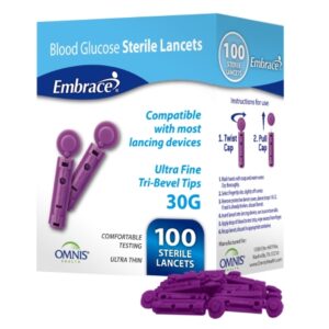 Lancet for Lancing Device Embrace 30 Gauge Non-Safety Twist Off Cap Finger