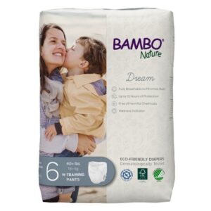 Unisex Toddler Training Pants Bambo Nature Dream Pull On with Tear Away Seams Size 6 Disposable Heavy Absorbency