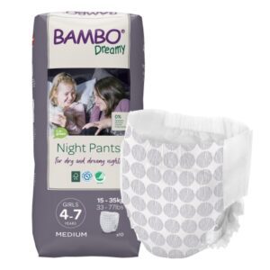 Female Youth Training Pants Bambo Dreamy Night Pant Pull On with Tear Away Seams Size 4 to 7 Years Disposable Heavy Absorbency
