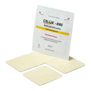 Hemostatic Dressing Celox EMS 8 X 8 Inch 2 per Pack Sterile