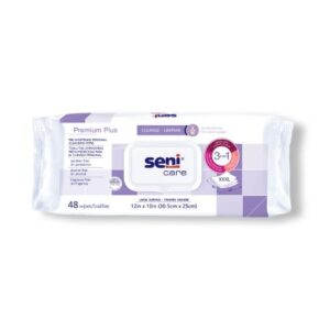 Personal Cleansing Wipe Seni Care Soft Pack Unscented 48 Count