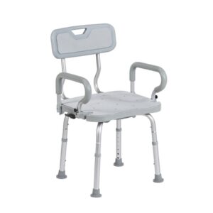 Bath Bench PreserveTech Swivel Padded Flip-Back Arms Aluminum Frame With Backrest 18 Inch Seat Width 350 lbs. Weight Capacity