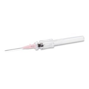 Peripheral IV Catheter TrueSafe Comfort 20 Gauge 1.88 Inch Polyurethane Straight Hub Non Blood Control Push Button Safety