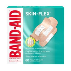 Adhesive Strip Band-AidSkin-Flex 1-1/8 X 2-3/8 Inch / 7/8 X 2-3/4 Inch / 5/8 X 2-3/4 Inch Plastic Rectangle Tan Sterile