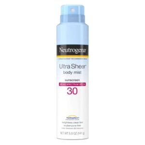 Sunscreen NeutrogenaUltra Sheer Body Mist SPF 30 Liquid 5 oz. Can