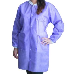 Lab Coat FitMe Purple Large Knee Length 3-Layer SMS Disposable