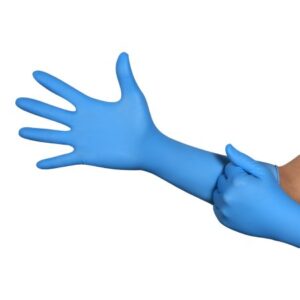 Utility Glove Micro-Touch Central Supply SPD Plus Medium Nitrile Blue 16 Inch Beaded Cuff NonSterile
