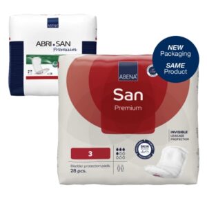 Bladder Control Pad Abri-San Premium #3 12 Inch Length Moderate Absorbency Fluff / Polymer Core One Size Fits Most