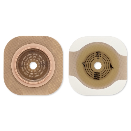 Ostomy Barrier New Image Flat CeraPlus Precut, Extended Wear Adhesive Tape Borders 1-3/4 Inch Flange Green Code 1-1/8 Inch Opening