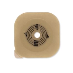 Ostomy Barrier New Image Flat CeraPlus Precut, Extended Wear Without Tape 1-3/4 Inch Flange Green Code 1-1/4 Inch Opening